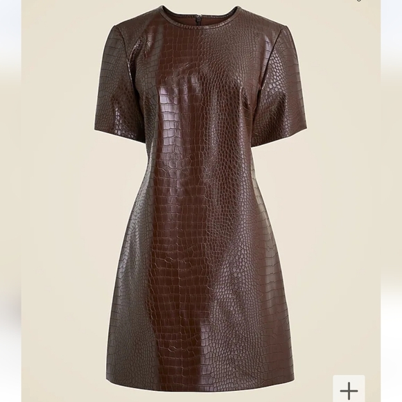NWT J. Crew Collection croc-embossed mini dress - Picture 4 of 5